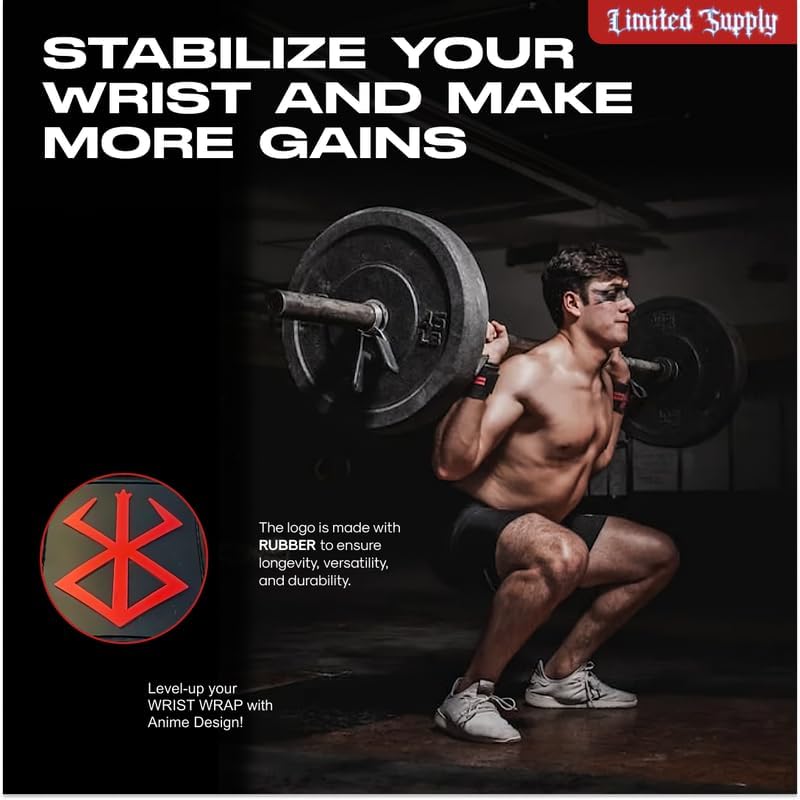 Crown Anime Wrist Wraps Lifting Straps 24" for Men and Women - 1 Pair Each, Gym Accessories Support Weightlifting, and Improve Workout - Image 5